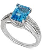 Blue Topaz (2-7/8 Ct. T.w.) & Diamond (1/6 Ct. T.w.) Ring In Sterling Silver