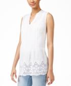 Style & Co. Petite Pleated Scallop-hem Top, Only At Macy's