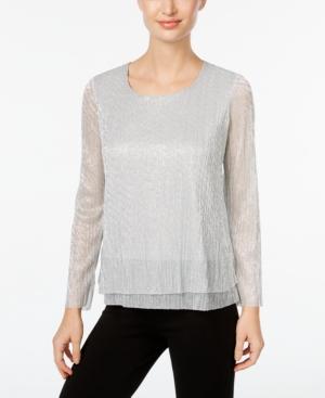Jm Collection Petite Layered-look Crinkle Tunic, Only At Macy's