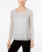 Jm Collection Petite Layered-look Crinkle Tunic, Only At Macy's