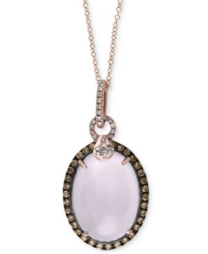 Serenity By Effy Rose Quartz (11-9/10 Ct. T.w.) And Diamond (1/2 Ct. T.w.) Statement Ring In 14k Rose Gold