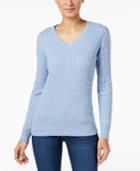 Karen Scott Petite Cable-knit Marled Sweater, Only At Macy's