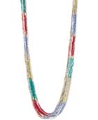 Kenneth Cole New York Silver-tone Multi-color Beaded Necklace Multi-layer Long Length Necklace