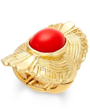 Thalia Sodi Gold-tone Red Stone Fan Stretch Ring, Only At Macy's