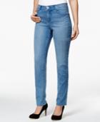 Style & Co. Petite Tummy-control Slim Leg Whistler Wash Jeans, Only At Macy's