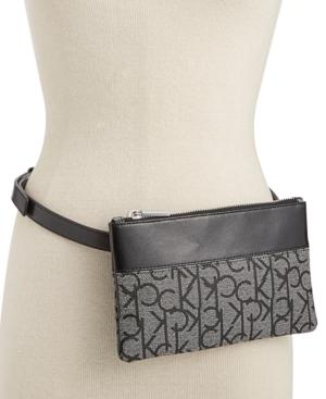 Calvin Klein Leather-trim Signature Belt Bag
