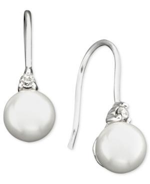 Lauren Ralph Lauren Glass Pearl (6 Mm) And Cubic Zirconia Drop Earrings