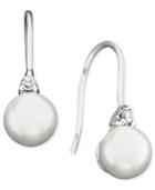 Lauren Ralph Lauren Glass Pearl (6 Mm) And Cubic Zirconia Drop Earrings
