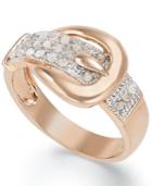 Victoria Townsend 18k Rose Gold Over Sterling Silver Diamond Buckle Ring (1/4 Ct. T.w.)
