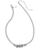 I.n.c. Silver-tone Pave Rondelle Bead Triple-chain Collar Necklace, 16 + 3 Extender, Created For Macy's