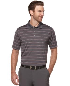 Pga Tour Men's Performance Airflux Three-color Stripe Golf Polo