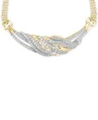 Diamond Twist Frontal Necklace (1 Ct. T.w.) In 14k Gold Over Sterling Silver