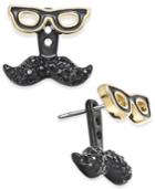 Kate Spade New York Dress The Part Gold-tone Mustache & Glasses Earring Jackets