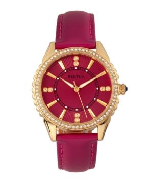 Bertha Quartz Clara Collection Hot Pink Leather Watch 39mm