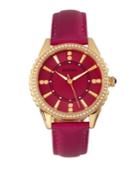 Bertha Quartz Clara Collection Hot Pink Leather Watch 39mm