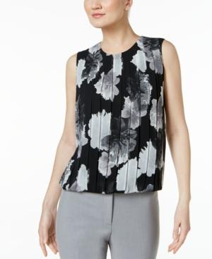 Calvin Klein Pleated Printed Blouson Shell