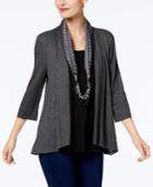 Ny Collection Layered-look Top & Beaded Scarf