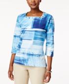 Alfred Dunner Studded Printed T-shirt