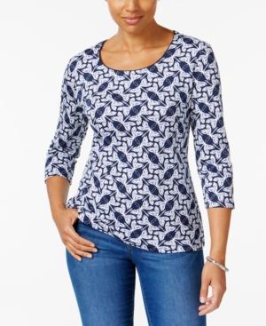 Karen Scott Petite Printed Top, Created For Macy's