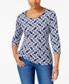 Karen Scott Petite Printed Top, Created For Macy's