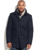 Tommy Hilfiger Wool-blend Melton Walking Coat With Scarf