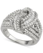 Diamond Knot Cluster Ring (1 Ct. T.w.) In 14k White Gold