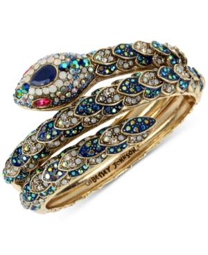 Betsey Johnson Gold-tone Pave Snake Wrap Bracelet