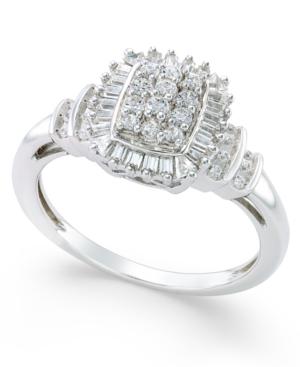 Diamond Square Cluster Ring (1/2 Ct. T.w.) In Sterling Silver