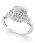 Diamond Square Cluster Ring (1/2 Ct. T.w.) In Sterling Silver