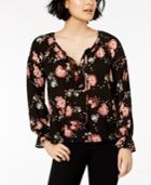 American Rag Juniors' Lace-trimmed Poet Blouse, Created For Macy's
