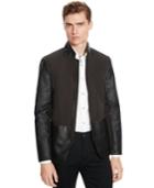 Kenneth Cole Reaction Slim-fit Two-tone Faux-leather Sportcoat