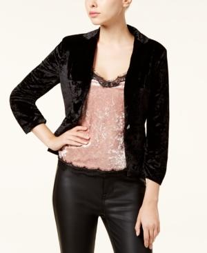 Xoxo Juniors' Crushed Velvet Ruched-sleeve Blazer