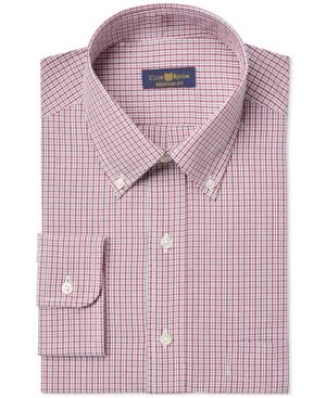 Club Room Estate Wrinkle Resistant Small Grid Check Dress Shirt, Only At Macy's