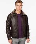 Marc New York Faux Leather Jacket With Shearling Lining