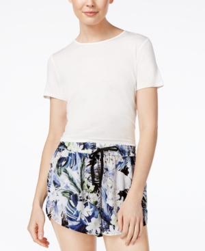 Kensie Crew-neck Tie-detail Top