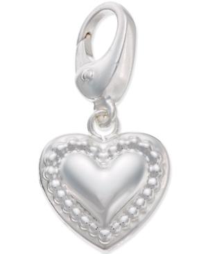 Giani Bernini Clip-on Heart Charm In Sterling Silver, Only At Macy's