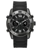 Sean John Men's Concord Black Silicone Strap Watch 47mm