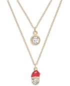 Charter Club Gold-tone Layered Crystal Santa Necklace, Only At Macy's