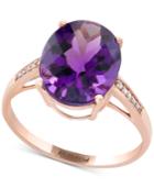 Effy Viola Amethyst (4-1/6 Ct. T.w.) And Diamond Accent Ring In 14k Rose Gold