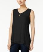 Style & Co. Sleeveless Keyhole High-low Top, Only At Macy's