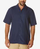 Cubavera Men's Embroidered Grid Panel Short Sleeve Shirt