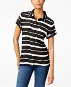 Inc International Concepts Striped Roll-tab Shirt, Only At Macy's