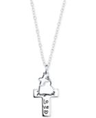 Faith, Hope, Love Pendant Necklace In Sterling Silver