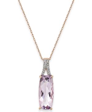 Amethyst (3-3/4 Ct. T.w.) And Diamond (1/10 Ct. T.w.) Pendant Necklace In 14k Rose Gold