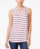 Charter Club Striped Sleeveless Top, Only At Macy's