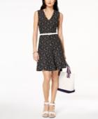 Tommy Hilfiger Belted Lace Dress, Created For Macy's