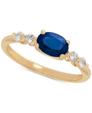 Sapphire (1 Ct. T.w.) & White Sapphire (1/5 Ct. T.w.) Ring In 10k Gold