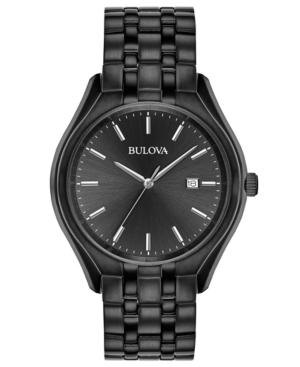 Bulova Men's Dress Black Stainless Steel Bracelet Watch 41mm, A Macy's Exclusive Style