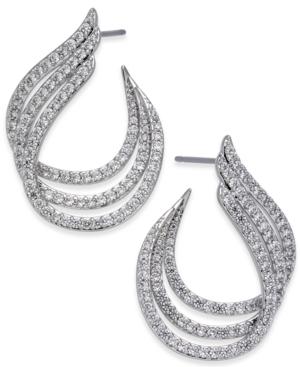 Danori Silver-tone Pave Triple Hoop Earrings, Created For Macy's