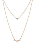 Lucky Brand Rose Gold-plated Triangle Double Layer Necklace